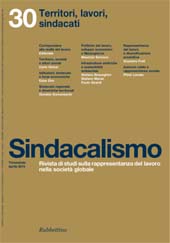 Fascicolo, Sindacalismo : rivista di studi sulla rappresentanza del lavoro nella società globale : 30, 2, 2015, Rubbettino