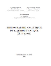 Chapter, Bibliographie analytique de l'Afrique antique, XLIII (2009), École française de Rome