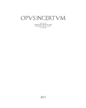 Fascicule, Opus incertum : nuova serie, I, 2015, Firenze University Press