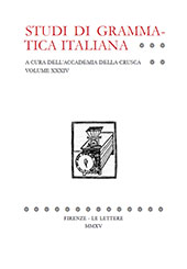 Fascicule, Studi di grammatica italiana : XXXIV, 2015, Le Lettere