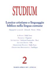 Fascículo, Studium : rivista bimestrale : 111, 2, 2015, Studium