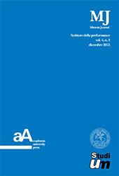 Fascicolo, Mimesis Journal : scritture della performance : 4, 2, 2015, Accademia University Press