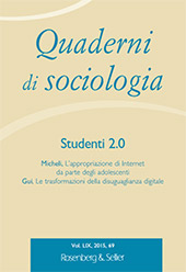 Fascicolo, Quaderni di sociologia : 69, 3, 2015, Rosenberg & Sellier