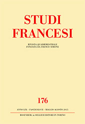 Fascículo, Studi francesi : 176, 2, 2015, Rosenberg & Sellier