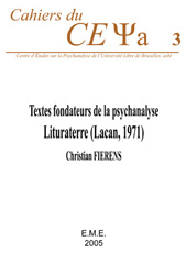 E-book, Textes fondateurs de la psychanalyse : "Lituraterre" (Lacan, 1971), EME Editions