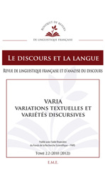 E-book, Varia, Variations textuelles et variétés discursives, EME Editions