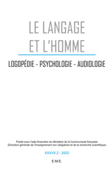 E-book, Logopédie, psychologie, audiologie : Hommage a Jean Costermans : 2002 37.2., EME Editions