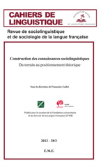 eBook, Construction des connaissances sociolinguistique : Du terrain au positionnement théorique, EME éditions