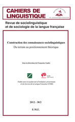 E-book, Construction des connaissances sociolinguistique : Du terrain au positionnement théorique, EME éditions