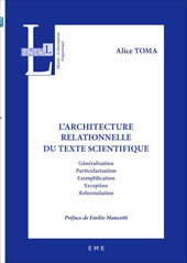 E-book, L'architecture relationnelle du texte scientifique : Généralisation, particularisation, exemplification, exception, reformulation, EME éditions
