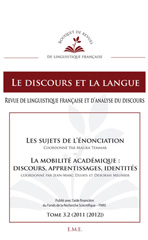 E-book, Les sujets de l'énonciation : La mobilité académique : discours, apprentissages, identités, EME éditions
