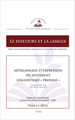 eBook, Métalangage et expression du sentiment linguistique profane, EME éditions