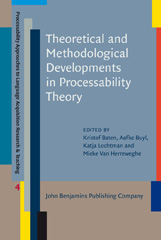 E-book, Theoretical and Methodological Developments in Processability Theory, John Benjamins Publishing Company