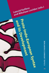 E-book, Proto-Indo-European Syntax and its Development, John Benjamins Publishing Company