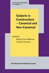 E-book, Subjects in Constructions : Canonical and Non-Canonical, John Benjamins Publishing Company