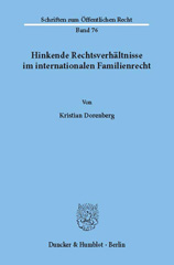 E-book, Hinkende Rechtsverhältnisse im internationalen Familienrecht., Duncker & Humblot