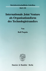 E-book, Internationale Joint Venture als Organisationsform des Technologietransfers., Duncker & Humblot