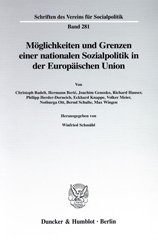 E-book, Möglichkeiten und Grenzen einer nationalen Sozialpolitik in der Europäischen Union., Duncker & Humblot
