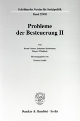 eBook, Probleme der Besteuerung II., Duncker & Humblot