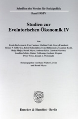 eBook, Studien zur Evolutorischen Ökonomik IV. : Evolutorische Makroökonomik, Nachhaltigkeit und Institutionenökonomik., Duncker & Humblot