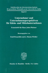 E-book, Unternehmer und Unternehmensperspektiven für Klein- und Mittelunternehmen. : Festschrift für Hans Jobst Pleitner., Duncker & Humblot
