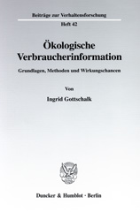 E-book, Ökologische Verbraucherinformation. : Grundlagen, Methoden und Wirkungschancen., Duncker & Humblot