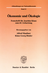 E-book, Ökonomie und Ökologie. : Festschrift für Joachim Klaus zum 65. Geburtstag., Duncker & Humblot