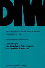 E-book, Auswirkungen der Europäischen Währungsunion auf die deutsche Wirtschaft., Duncker & Humblot