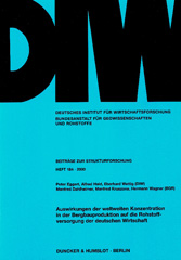eBook, Auswirkungen der weltweiten Konzentration in der Bergbauproduktion auf die Rohstoffversorgung der deutschen Wirtschaft., Duncker & Humblot
