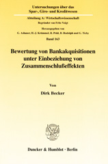 E-book, Bewertung von Bankakquisitionen unter Einbeziehung von Zusammenschlußeffekten., Duncker & Humblot