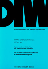 E-book, Der deutsche Dienstleistungshandel im internationalen Vergleich., Schultz, Siegfried, Duncker & Humblot