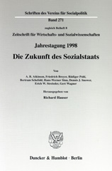 E-book, Die Zukunft des Sozialstaats. : Jahrestagung des Vereins für Socialpolitik, Gesellschaft für Wirtschafts- und Sozialwissenschaften, in Rostock 1998., Duncker & Humblot