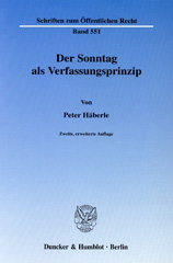 E-book, Der Sonntag als Verfassungsprinzip., Duncker & Humblot