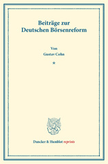 E-book, Beiträge zur Deutschen Börsenreform., Duncker & Humblot