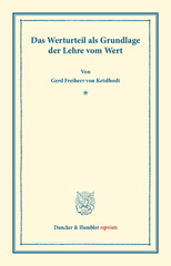 eBook, Das Werturteil : als Grundlage der Lehre vom Wert., Duncker & Humblot