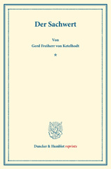 E-book, Der Sachwert., Duncker & Humblot