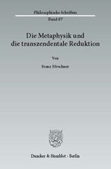 E-book, Die Metaphysik und die transzendentale Reduktion., Duncker & Humblot