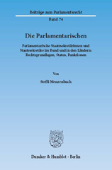 E-book, Die Parlamentarischen. : Parlamentarische Staatssekretärinnen und Staatssekretäre im Bund und in den Ländern: Rechtsgrundlagen, Status, Funktionen., Menzenbach, Steffi, Duncker & Humblot