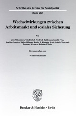E-book, Wechselwirkungen zwischen Arbeitsmarkt und sozialer Sicherung., Duncker & Humblot