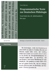 eBook, Programmatische Texte zur Deutschen Philologie : Vom Ende des 18. Jahrhunderts bis 1930, S. Hirzel Verlag GmbH