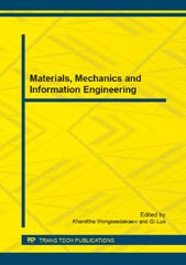 eBook, Materials, Mechanics and Information Engineering, Trans Tech Publications Ltd