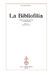 Fascicolo, La bibliofilia : rivista di storia del libro e di bibliografia : CXVIII, 1, 2016, L.S. Olschki