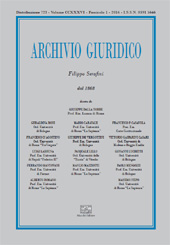 Issue, Archivio giuridico Filippo Serafini : CCXXXVI, 1, 2016, Enrico Mucchi Editore