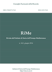 Issue, RiMe : rivista dell'lstituto di Storia dell'Europa Mediterranea : 16, numero monografico 1/1, 2016, ISEM - Istituto di Storia dell'Europa Mediterranea