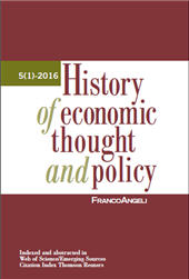 Fascicolo, History of Economic Thought and Policy : 1, 2016, Franco Angeli