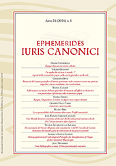 Fascicule, Ephemerides iuris canonici : 56, 1, 2016, Marcianum Press