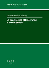 E-book, La qualità degli atti normativi e amministrativi, Pisa University Press