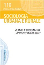 Issue, Sociologia urbana e rurale : XXXVIII, 110, 2016, Franco Angeli