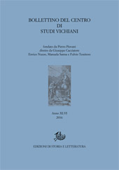 Fascículo, Bollettino del Centro di studi vichiani : XLVI, 2016, Edizioni di storia e letteratura