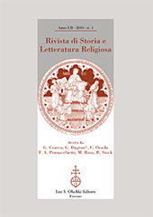 Fascículo, Rivista di storia e letteratura religiosa : LII, 1, 2016, L.S. Olschki